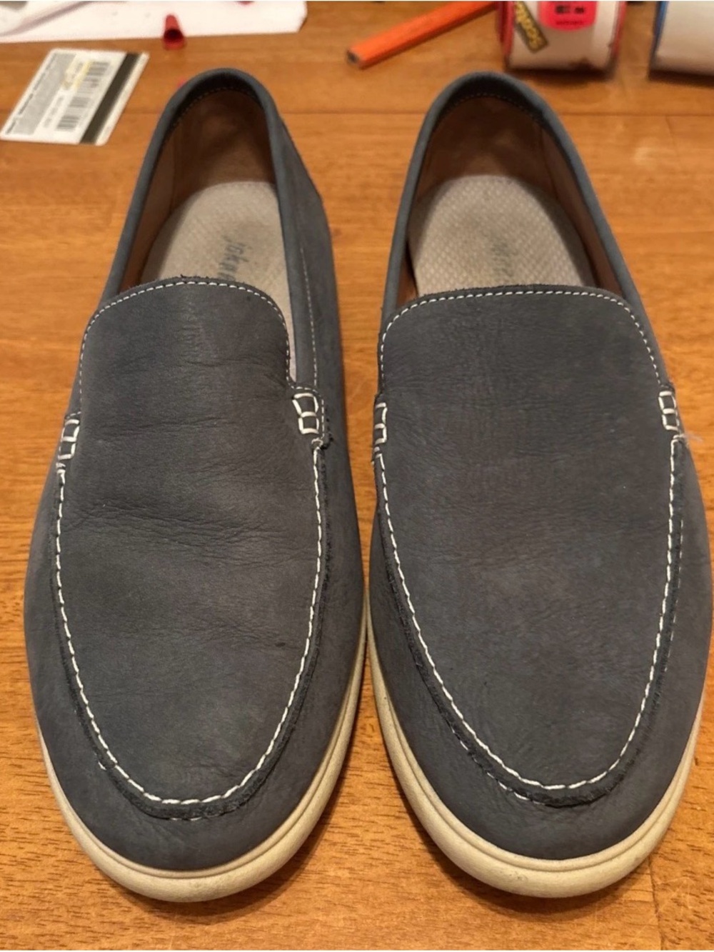 Johnnie O Loafers Mens 8M Blue Leather Malibu Moccasins Boat Shoe Made In Brazil